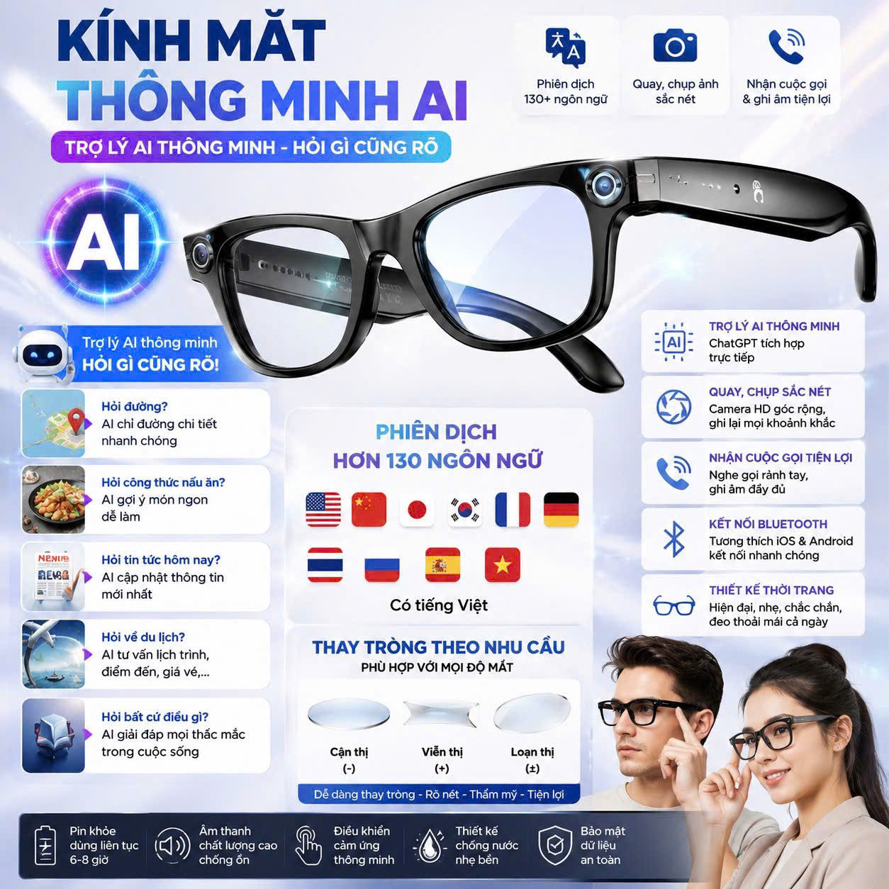KÍNH EVOL AI PROMAX -ĐIỀU CHỈNH TIÊU CỰ – DỊCH THUẬT – QUAY VIDEO – GỌI ĐIỆN – NGHE NHẠC